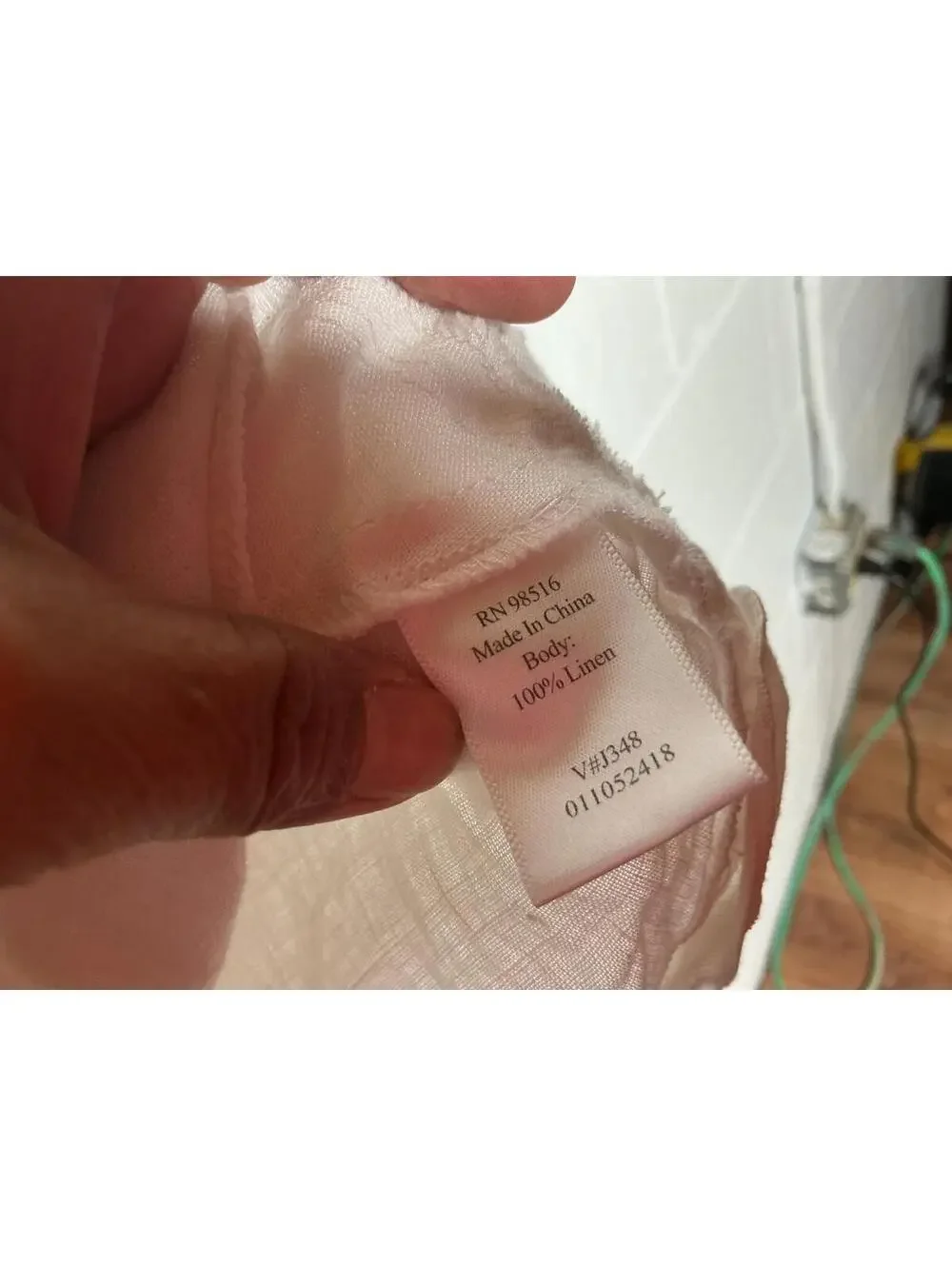 < Vintage Coldwater Creek 100% Linen Button Front Long Sleeve Top > - Picture 3 of 4